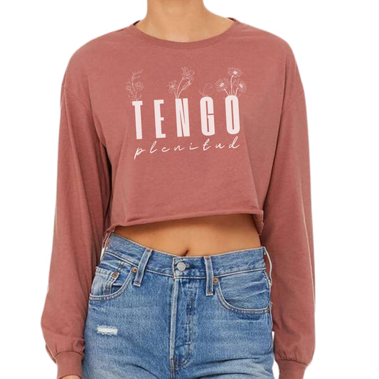 Crop top con manga larga y tela suave