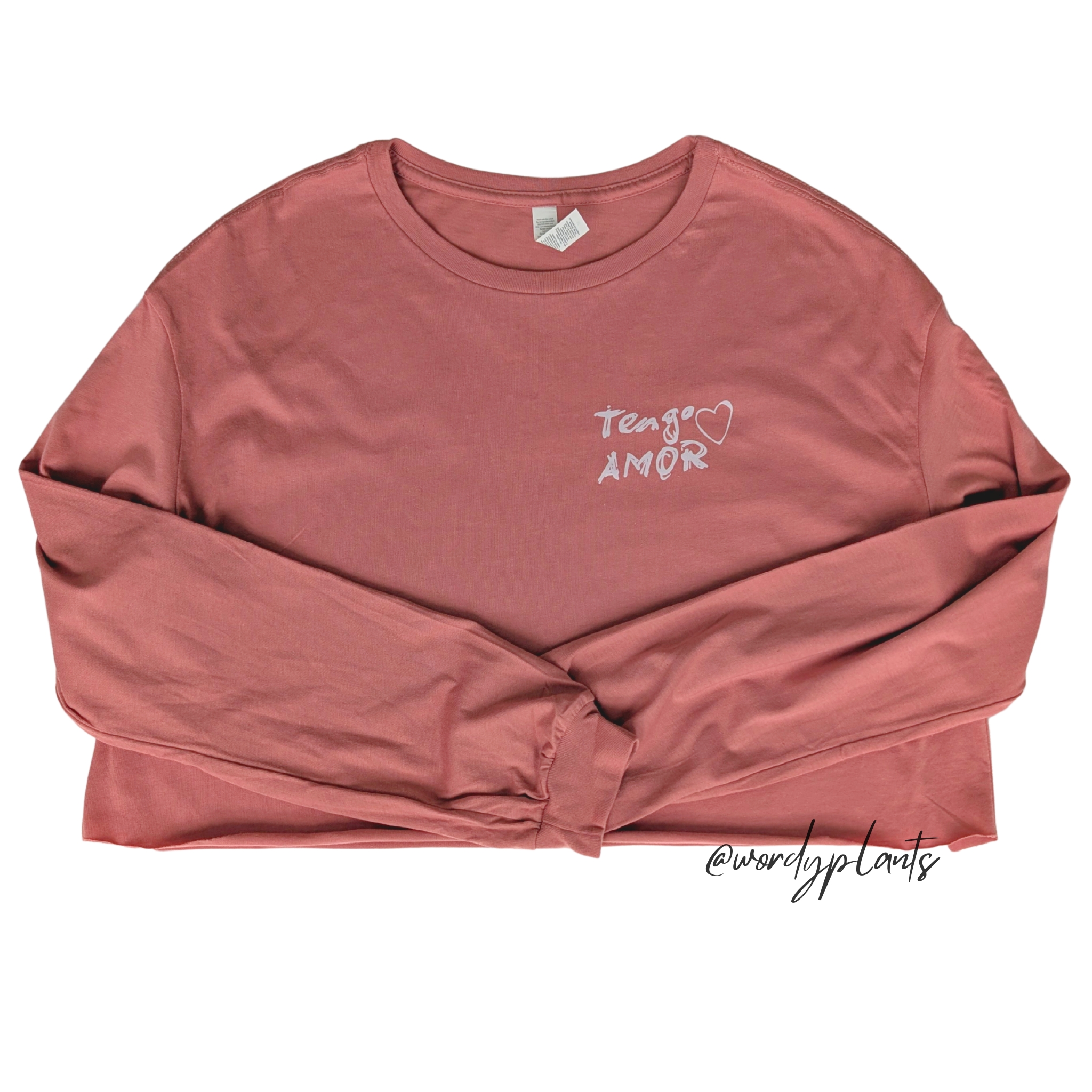 Crop Top con manga larga diseño tengo amor